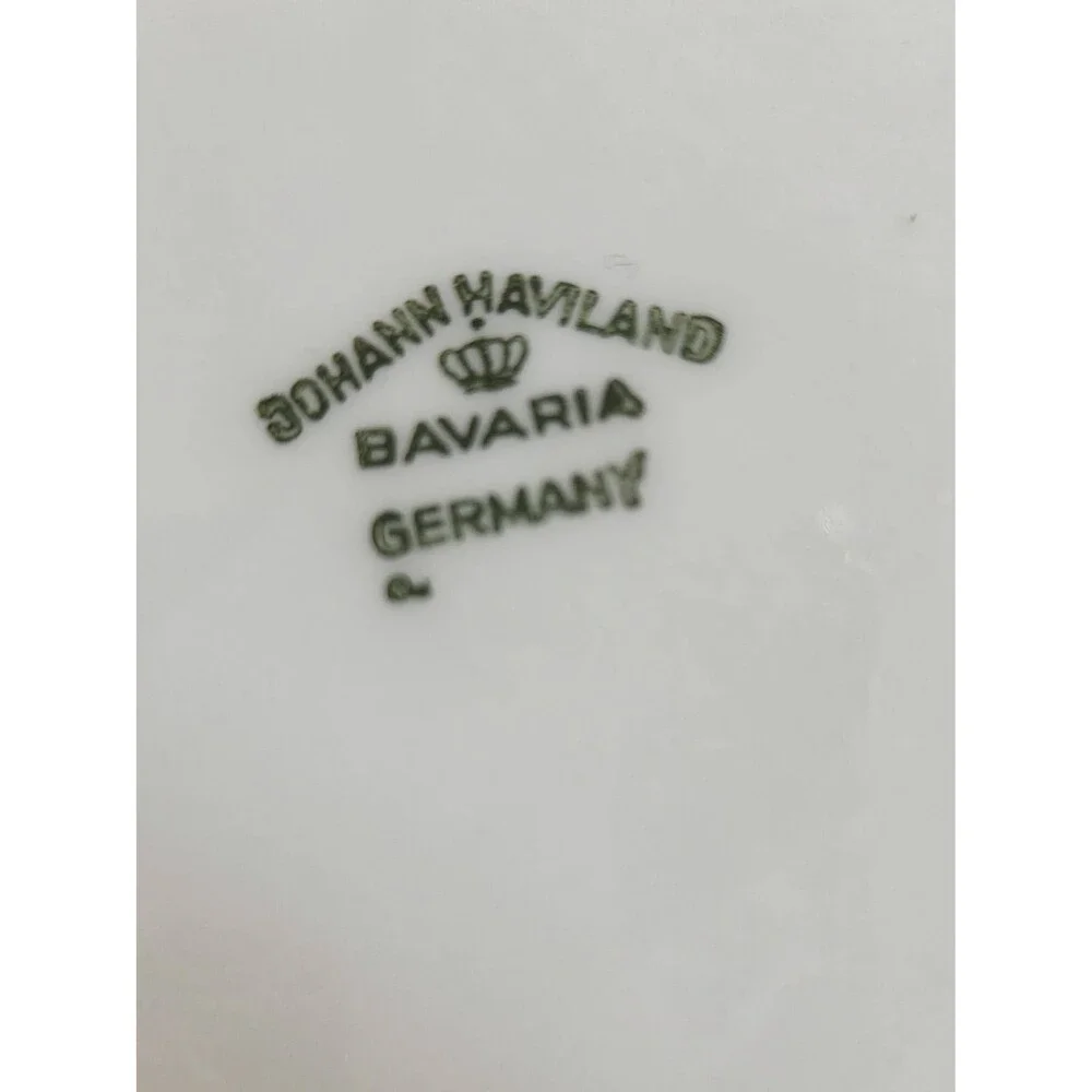 3 Vintage Johann Haviland Blue Garland Bowls  Bavaria Germany Platinum Trim